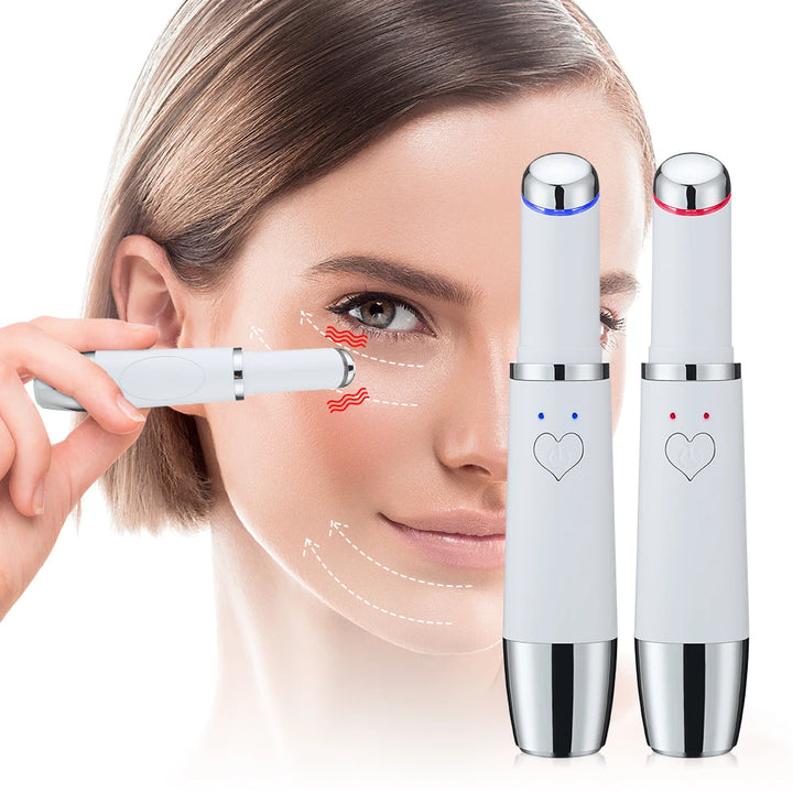 New IPL Vibration Eye Massager Anti Dark Circle Blue Light  Anti Wrinkle Eye Massage Pen Hot Compress Eye Beauty Care Device