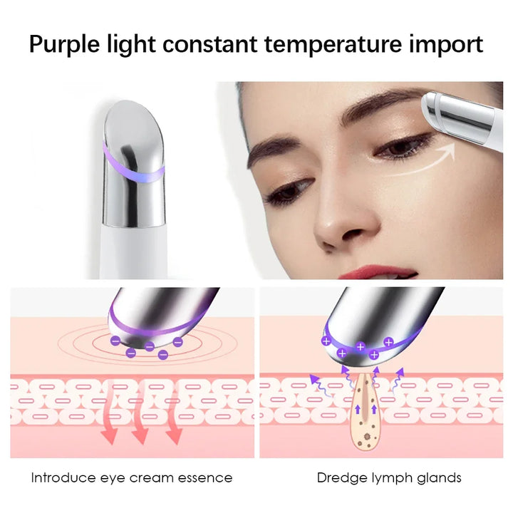 New IPL Vibration Eye Massager Anti Dark Circle Blue Light  Anti Wrinkle Eye Massage Pen Hot Compress Eye Beauty Care Device