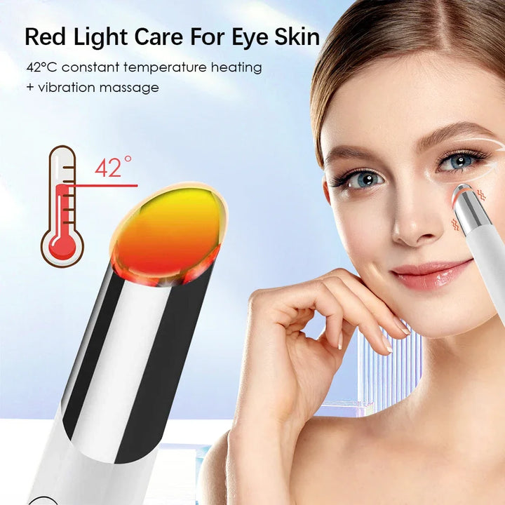 New IPL Vibration Eye Massager Anti Dark Circle Blue Light  Anti Wrinkle Eye Massage Pen Hot Compress Eye Beauty Care Device